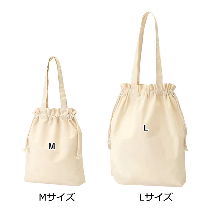 厚手コットンガゼット巾着トート(M)(カラー)