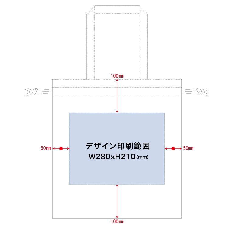 厚手コットンガゼット巾着トート(L)（ナチュラル）